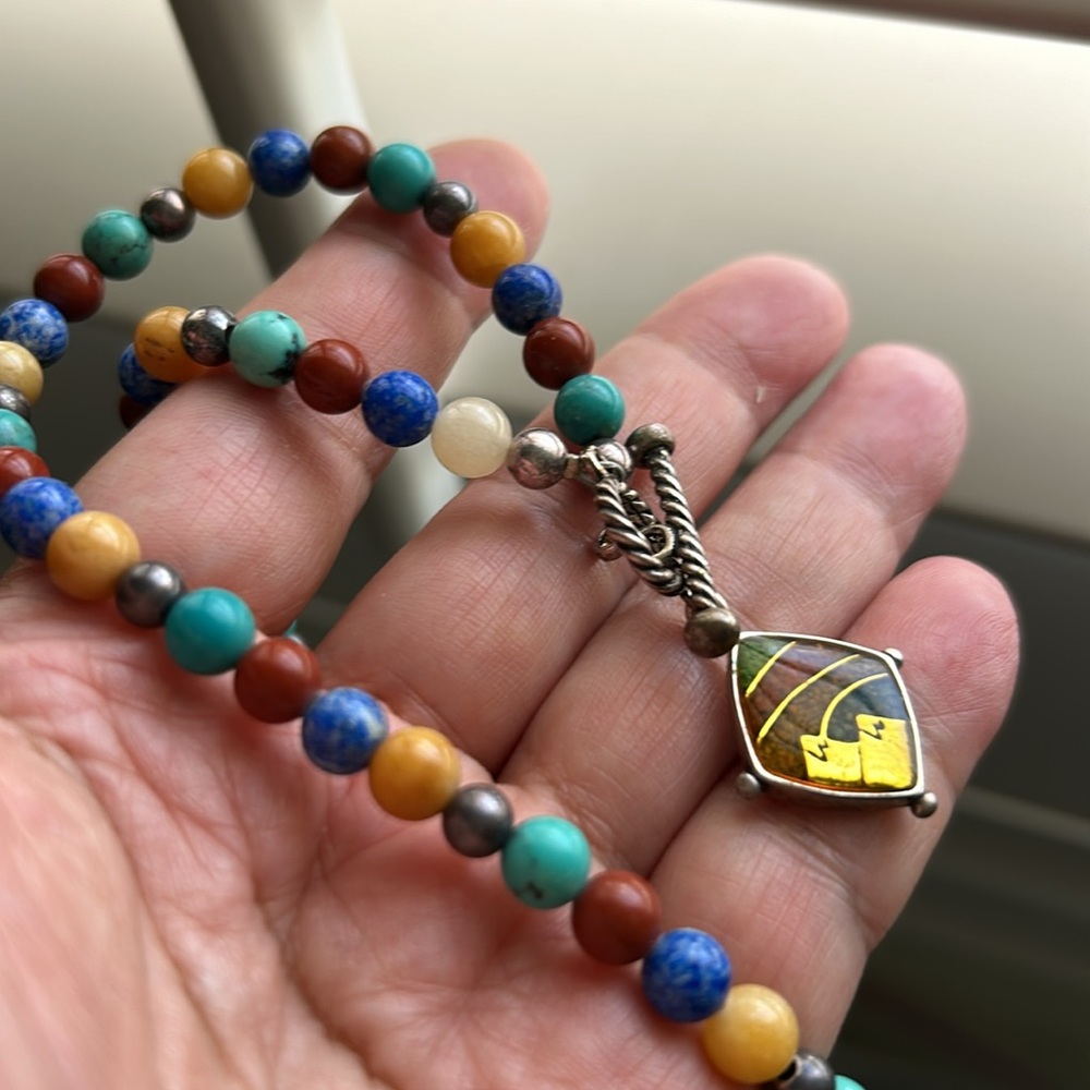 Caroline Pollack Multi-Gemstone Beaded Toggle Nec… - image 5